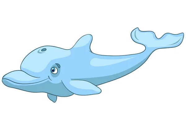 Desenhos animados personagem golfinho — Vetor de Stock