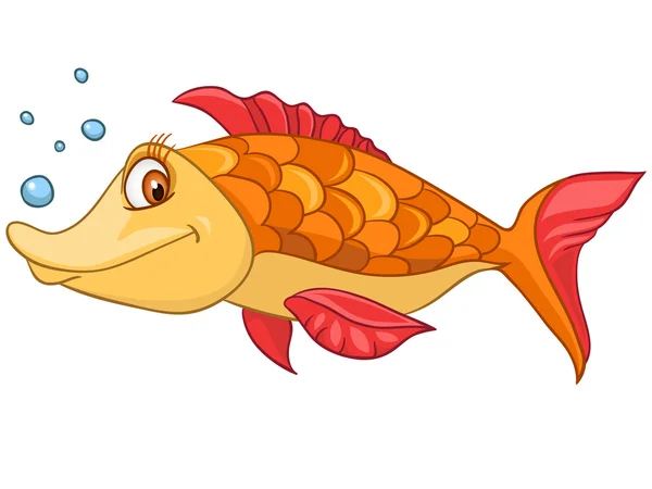 Zeichentrickfigur Fisch — Stockvektor
