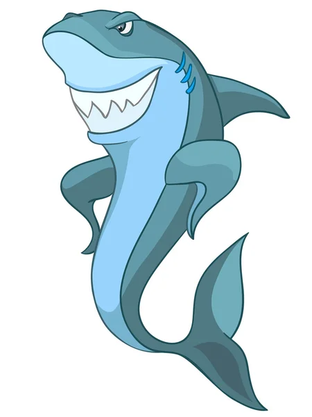 Çizgi film karakteri köpekbalığı — Stok Vektör