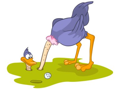 Cartoon Character Ostrich clipart