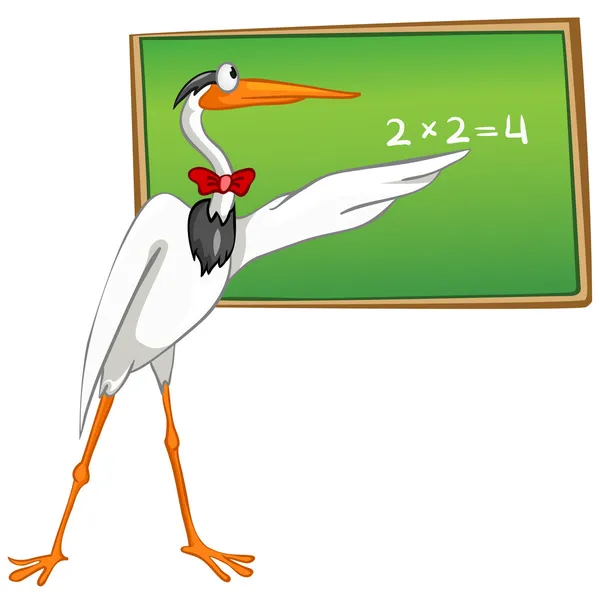 Cartoon Character Heron — Stock Vector
