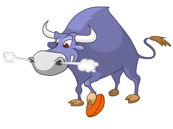 Kreslená postava býk — Stockový vektor