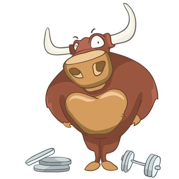 Cartoon personaggio Bull — Vettoriale Stock