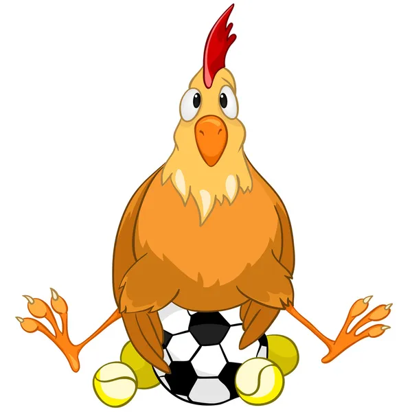 Kreslená postava kuře — Stockový vektor