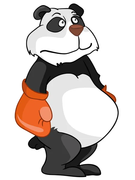 Çizgi film karakteri panda boksör — Stok Vektör