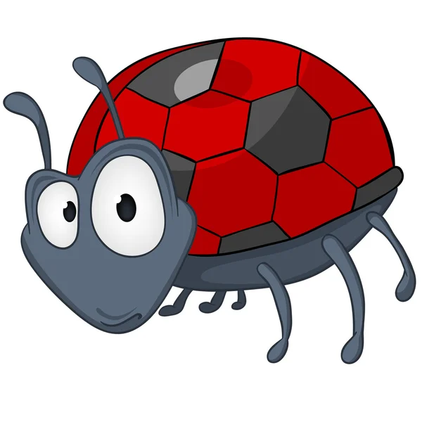 Cartoon karakter lieveheersbeestje — Stockvector
