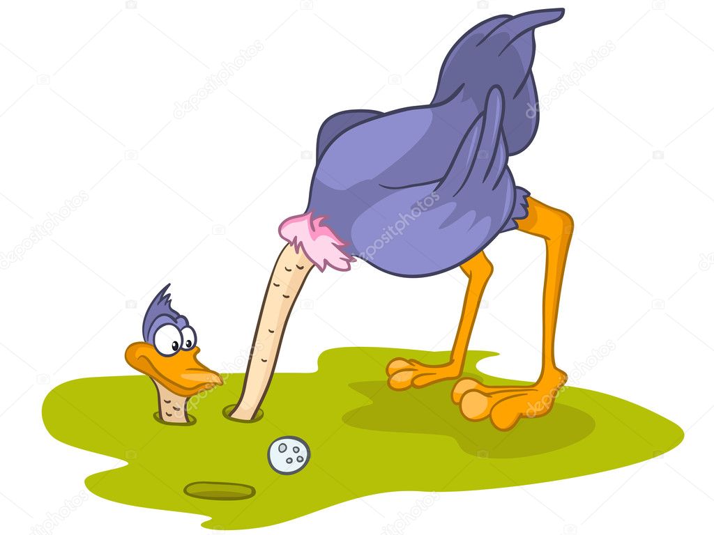 Cartoon Character Ostrich