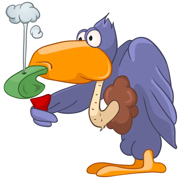 Cartoon Character Griffon Vulture — Stock Vector