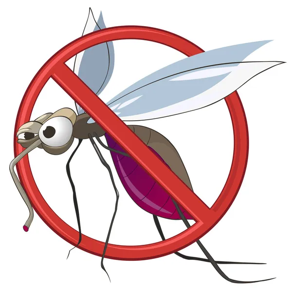 Cartoon STOP Mosquito — Stock Vector