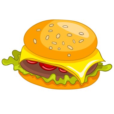 karikatür yiyecek hamburger