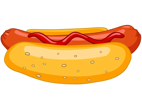 Hotdog Makanan Kartun - Stok Vektor