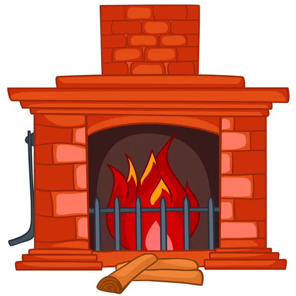 Cartoon Home Fireplace — Stock Vector