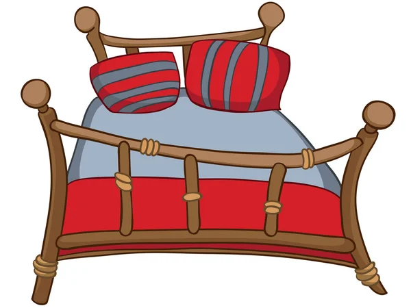 Cartoon Wohnmöbel Bett — Stockvektor