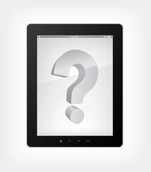 Tablet PC Concetto di domanda — Vettoriale Stock