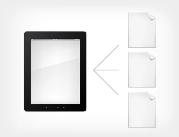 Dokument koncepce. počítače tablet pc — Stockový vektor