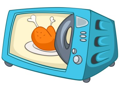 Cartoon Home Kitchen Microwave clipart