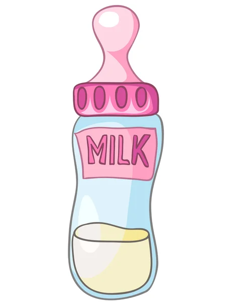 Kreskówka kuchnia w domu butelkę mleka — Wektor stockowy