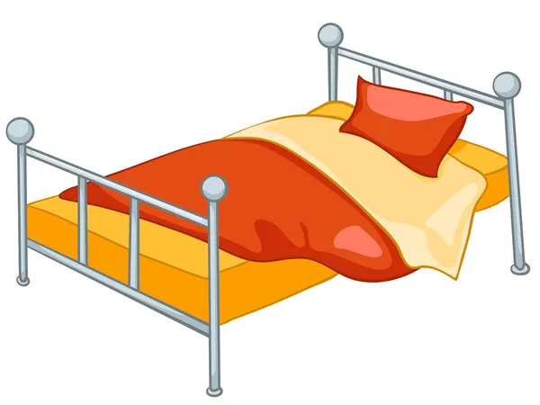 만화 홈 가구 침대 — 스톡 벡터