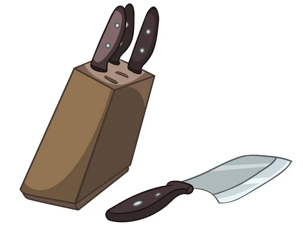 Kreslený domácí kuchyně nůž set — Stockový vektor