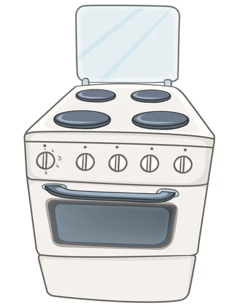 卡通家庭厨房炉灶 — 图库矢量图片