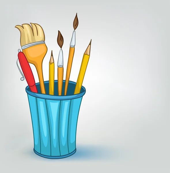 Cartoon Accueil Divers Ensemble de crayons — Image vectorielle