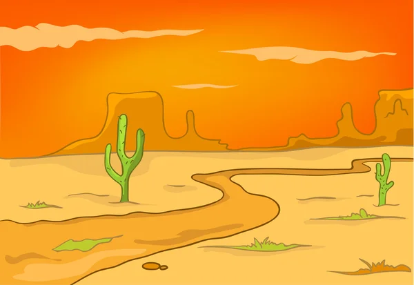 Cartoon Naturlandschaft Wüste — Stockvektor