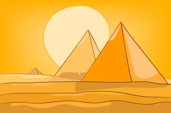 Cartoon Nature Landscape Pyramid — Stock Vector