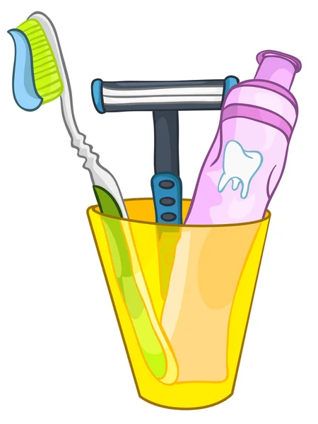 stock vector Cartoon Home Washroom Tooth Brush