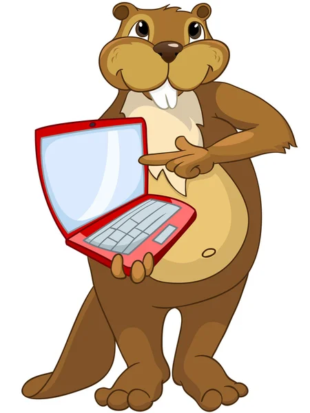 Beaver crees. grappige Bever zoeken op trefwoord "crees". — Stockvector
