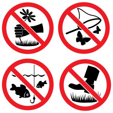 Nature protection vector signs clipart