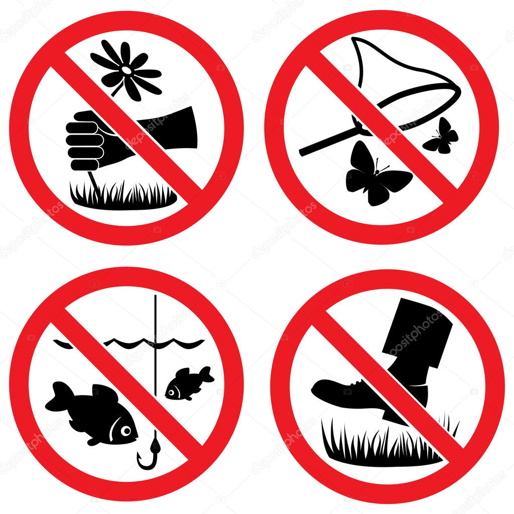 Nature protection vector signs