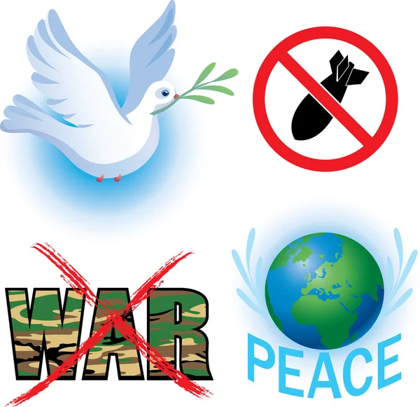 Symboles vectoriels anti-guerre — Image vectorielle