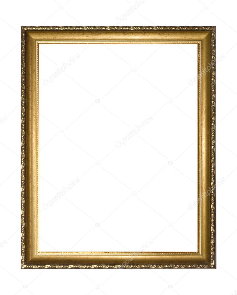 Gold frame isolated