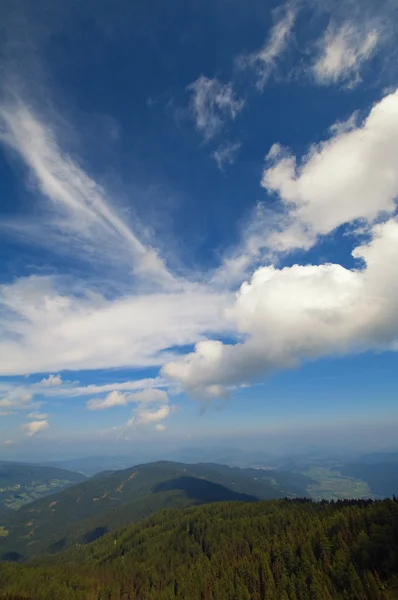 stock image Austrian Alps with huge clouds near Ossiach