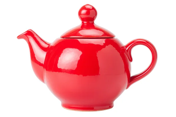 Red Teapot isolated Stock Image