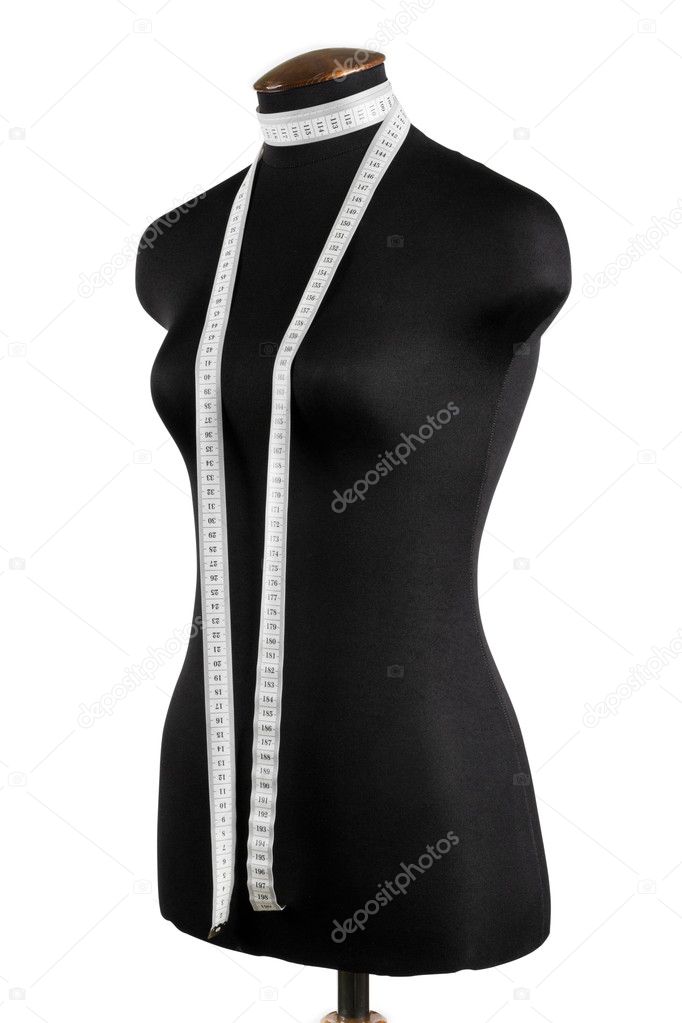 Mannequin with measuring tape isolated