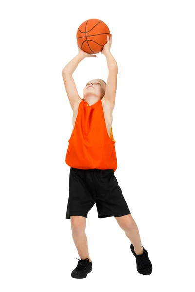 Menino - jogador de basquete — Fotografia de Stock