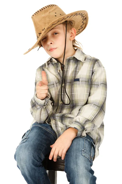 카우보이 모자에 있는 소년 — 스톡 사진