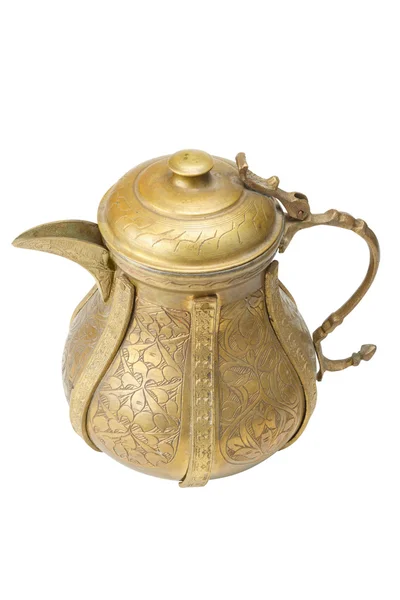 Starożytne ozdobnych czajnik, dzbanek na białym tle — Zdjęcie stockowe