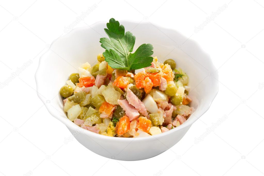 Russian traditional salad olivier