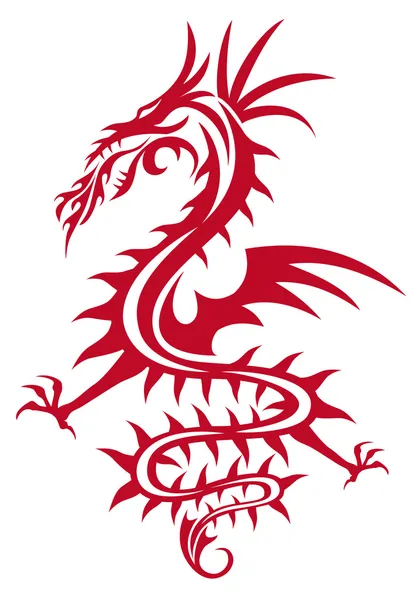 Dragon rouge, vecteur — Image vectorielle
