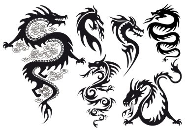 Dragon tattoo, vector clipart