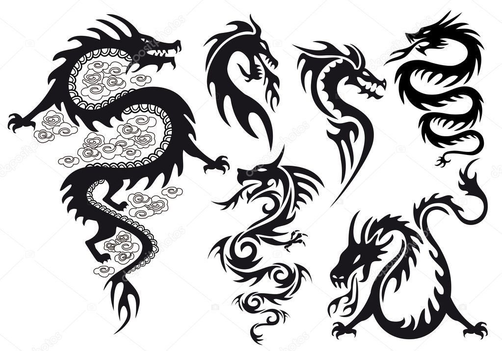 7074 Dragon tattoo Vector Images  Depositphotos