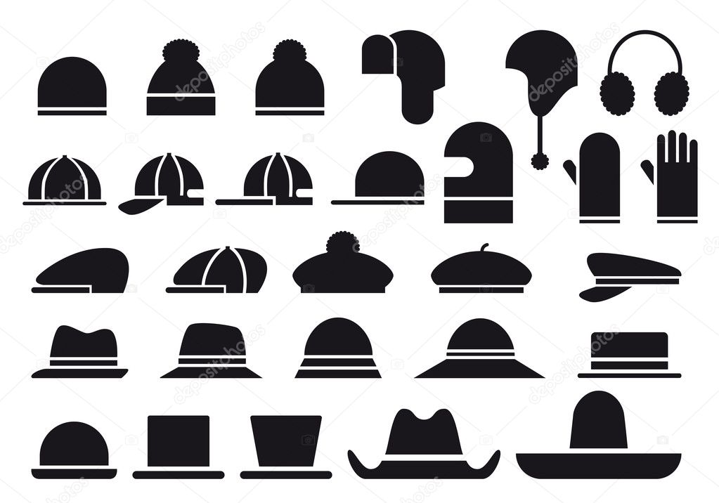 Various vector hats — Stock Vector © beaubelle #8675308