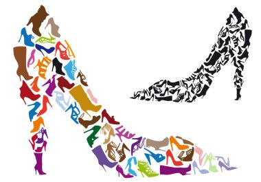 Shoe silhouettes, vector