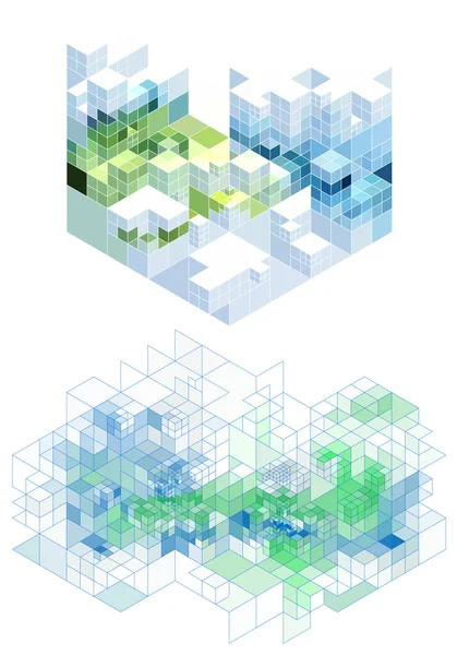 抽象的な立方体の背景、ベクトル — ストックベクタ