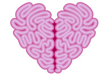 Heart brain, vector clipart