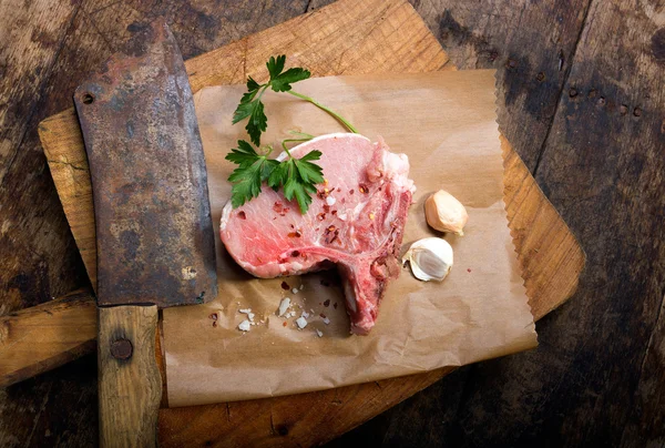 Fresh raw pork chop — Stock Photo, Image