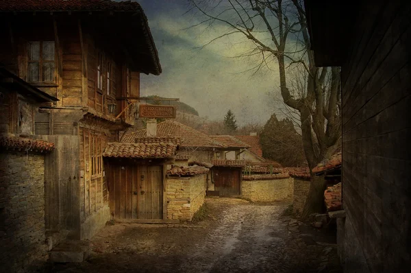 Casas vintage na aldeia Imagens De Bancos De Imagens Sem Royalties