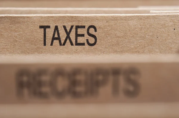 Karta sekcji podatki w składane pliku. — Zdjęcie stockowe